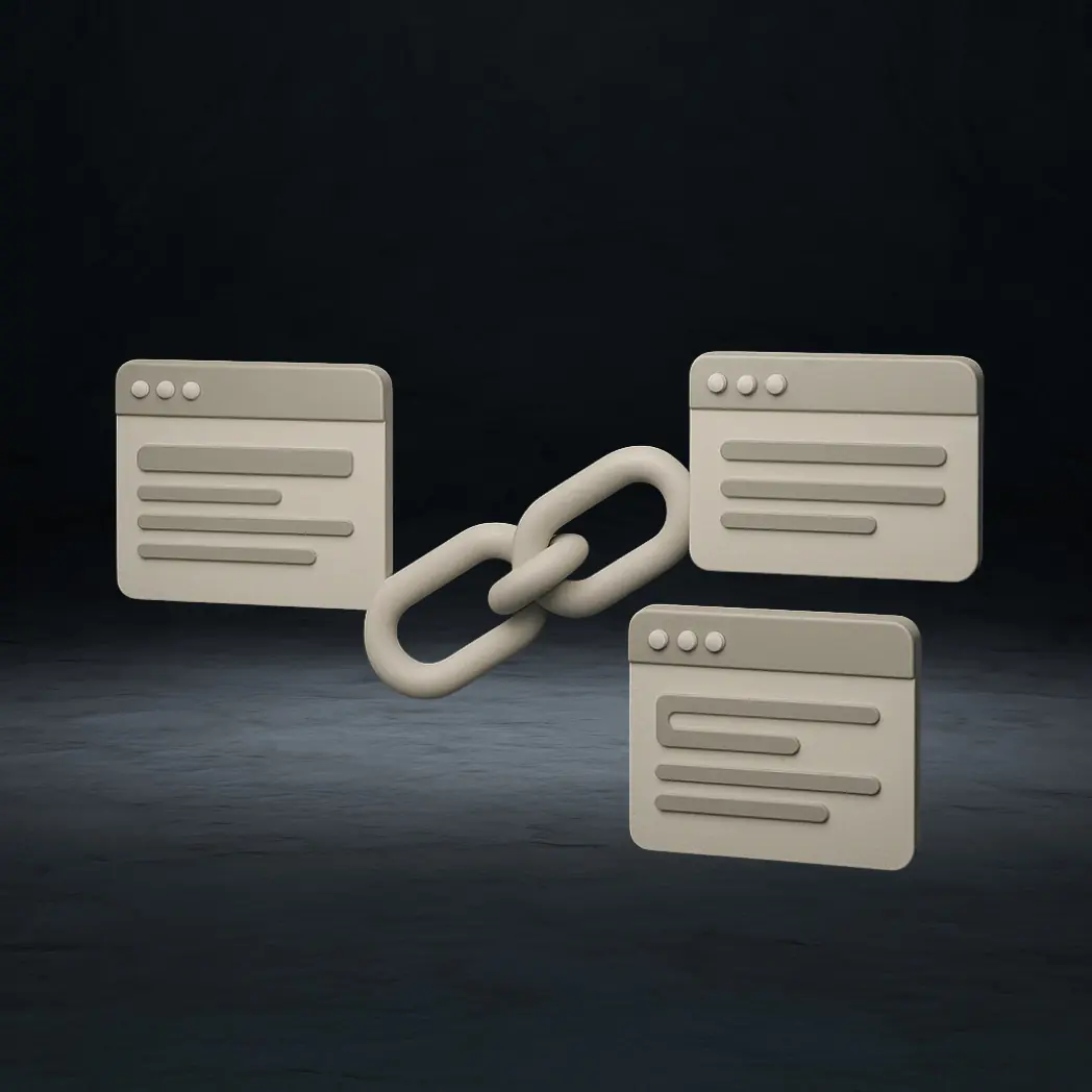 3D-Illustration verknüpfte Seiten – Linkbuilding im Local SEO